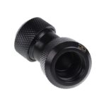 Alphacool Eiszapfen 13mm HardTube Compression Fitting 45° L-connector for Plexi- Brass Tubes - Knurled - Deep Black (17403)