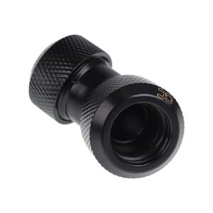 Alphacool Eiszapfen 13mm HardTube Compression Fitting 45° L-connector for Plexi- Brass Tubes - Knurled - Deep Black (17403)