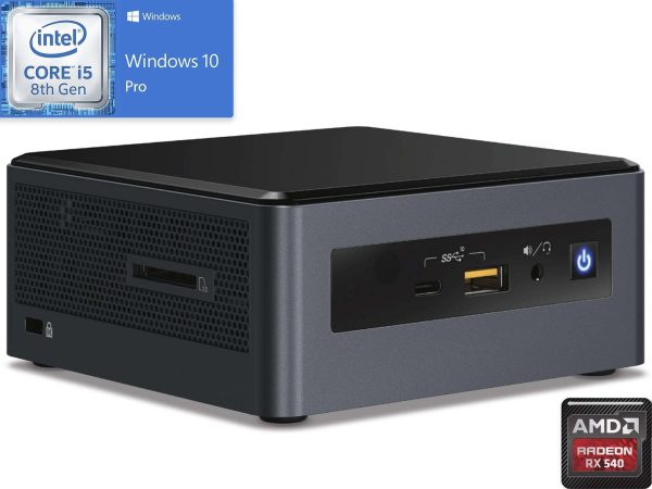 Intel NUC8i5INHX Mini PC, Intel Core i5-8265U Upto 3.9GHz, 8GB RAM, 2TB SSD, AMD Radeon 540X, HDMI, Mini DisplayPort, Card Reader, Wi-Fi, Bluetooth, Windows 10 Pro