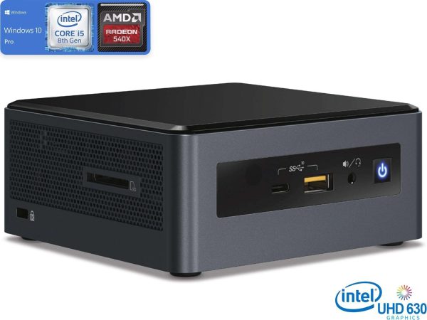 Intel NUC8i5INHJA Mini PC, Intel Core i5-8265U Upto 3.9GHz, 8GB RAM, 1TB NVMe SSD + 500GB HDD, AMD Radeon 540X, HDMI, Mini DisplayPort, Card Reader, Wi-Fi, Bluetooth, Windows 10 Pro