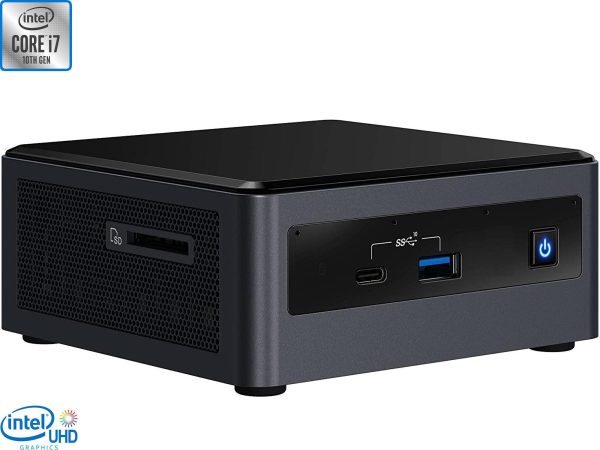 Intel NUC10I7FNHN Mini PC, Intel Core I7-10710U Upto 4.7GHz, 8GB RAM, 128GB NVMe SSD, HDMI, Thunderbolt, Card Reader, Wi-Fi, Bluetooth, Windows 10 Pro