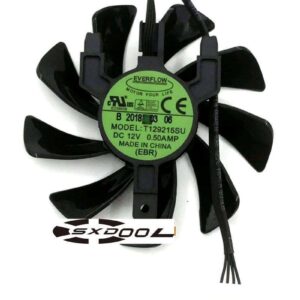 For Sapphire RX570 470D ITX Platinum Edition OC graphics card fan T129215SU DC12V single screw bracket 4-pin PWM cooling fan