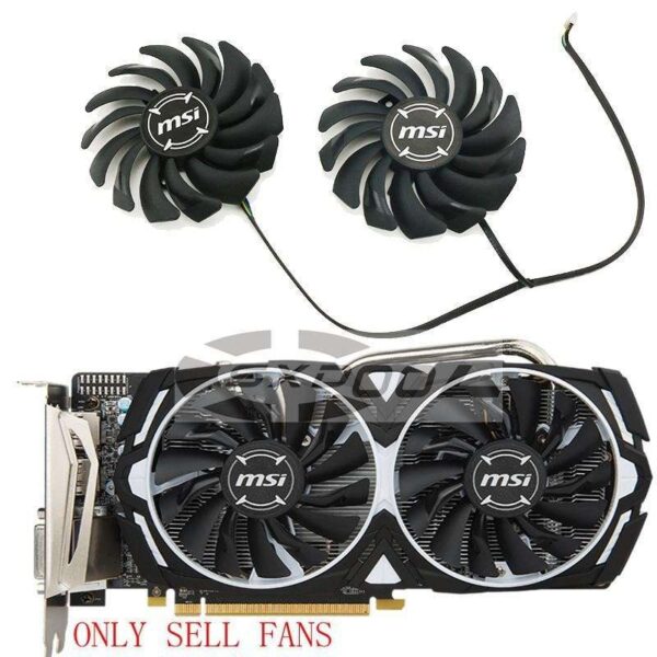 1 pair For MSI RX 470 480 570 580 ARMOR RADEON RX488 RX578 RX588 RX478 4G graphics card cooling fan  PLD09210S12HH