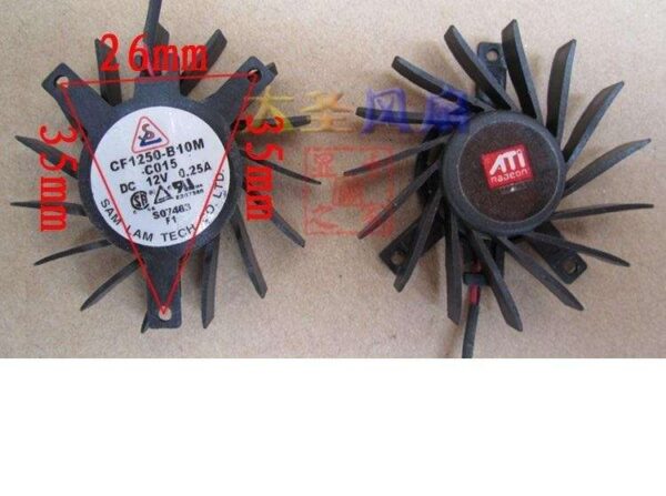 For ATI CF1250-B10M graphics card fan, isosceles 26*35*35mm, fan blade diameter 45mm