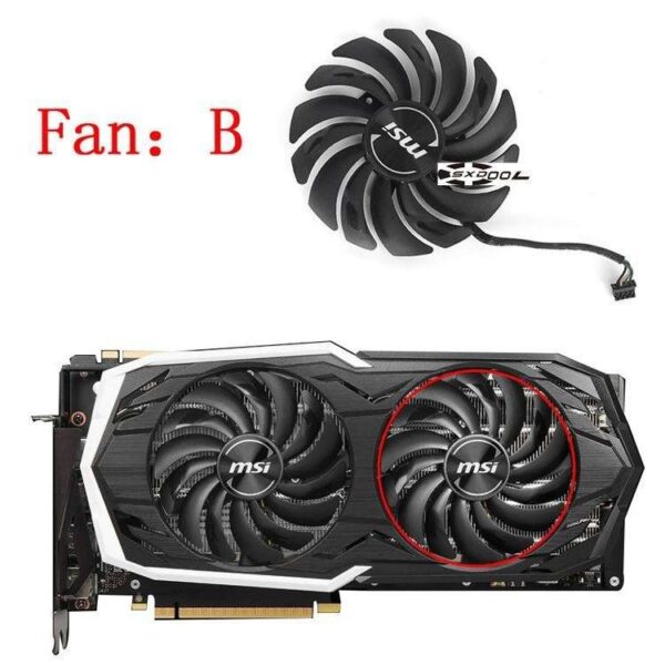 For MSI GeForce RTX 2070 SUPER ARMOR OC Graphics Card Fan PLD10010B12HH DC12V 95mm