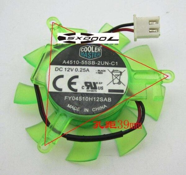 For cooler master A4510-55SB-2UN-C1 FY04510H12SAB graphics card cooling fan 12V 0.25A