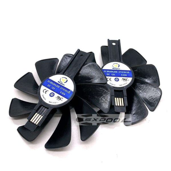 For Sapphire RX580 RX588 570 480 470 Graphics cooler 95mm CF1015H12D DC12V Platinum/Super Platinum/Overseas Version cooling fan (1 Pair)