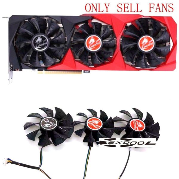 For Colorful RTX3060 3070 3080 3090 Tomahawk Graphics Card Fan (3 fans/set)  2 X 90mm, 1 X
80mm