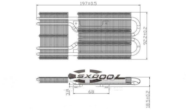 For Inno3D GTX960 1070 Gaming Extreme Edition, graphics card radiator, copper bottom 4 heat pipes 58mm holes