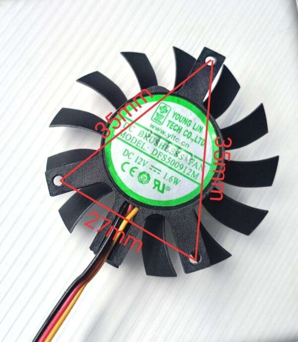 NEW original DFS500912M 12V 1.6W diameter 45mm, hole distance 35mm x 35mm x 27mm, industrial computer router heat sink graphics card cooling fan YOUNG LIN