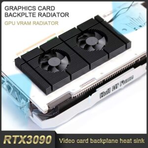 Amify Aluminum GPU Backplane Radiator For RTX 3090 3080 3070 Series Graphics Card Backplate Memory VRAM Heatsink Cooling Fan PWM With 1mm Laird Tflex 500 Thermal Pad