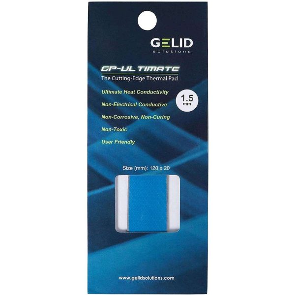 Gelid Solutions GP-Ultimate 15W- Thermal Pad 120x20x1.5mm. Excellent Heat Conduction, Ideal Gap Filler. Easy Installation - 1 Pack