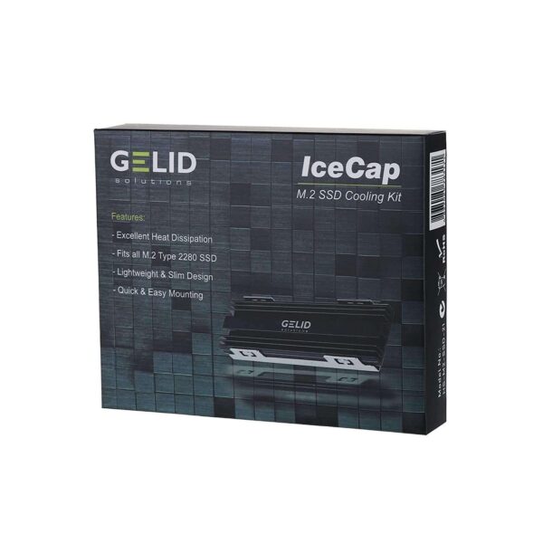 Gelid Solutions Icecap M.2–SSD Cooler with Thermal Throttling–M.2 2280 SSD Compatible–Aluminum Heatsink-Thermal Pad Included 72x23x10