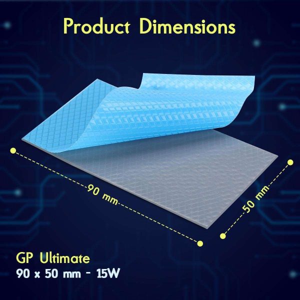 Gelid Solutions GP-Ultimate 15W-Thermal Pad 90x50x1.5mm (2pcs). Excellent Heat Conduction, Ideal Gap Filler. Easy Installation - 2 Pack