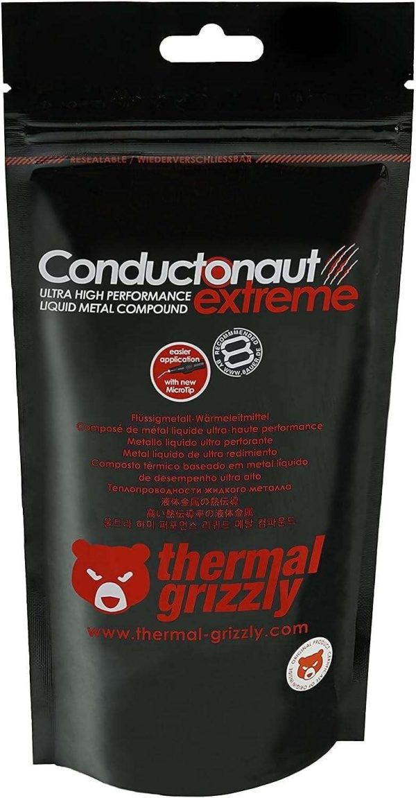 Thermal Grizzly Conductonaut Extreme Thermal Grease - 1 Gram Thermal Paste for Cooling The CPU, GPU