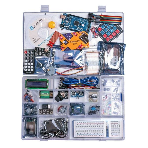 Elegoo Mega 2560 Project The Most Complete Ultimate Starter Kit w/ TUTORIAL, MEGA 2560 controller board, LCD1602, Servo, Stepper Motor for Arduino Mega2560 UNO Nano