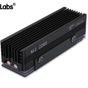 M.2 2280 NVMe SSD Heatsink Almunum Heat Sink, with 2x 6mm Copper Heat Pipe & 14.8w/k Thermal Silicone Pads for PC NGFF M2 / PS5 Cooling Radiator