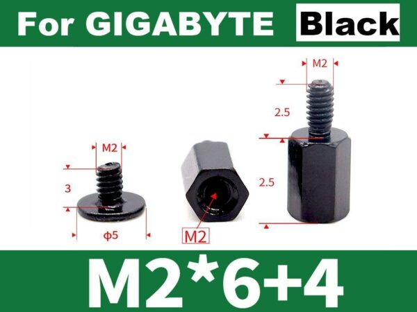 M.2 PCIe NVMe NGFF SSD Mounting Screws Hex Nuts Standoff Kits for ASUS Gigabyte ASRock MSI Motherboards,40pcs