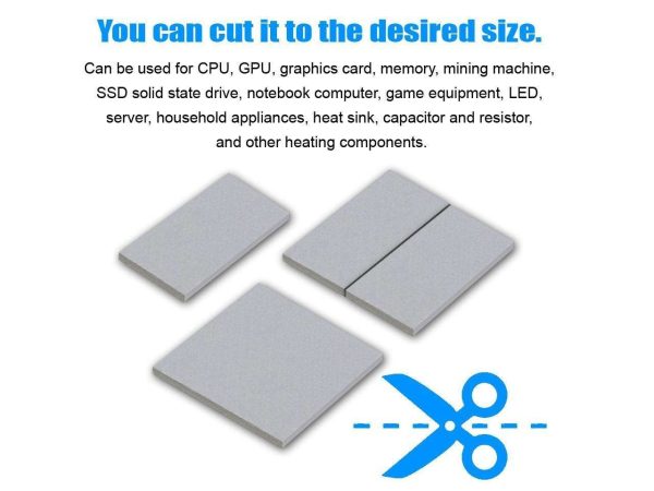 High Performance 16.8 W/mK Thermal Pad , 85x45x0.5mm, Non Conductive Silicone Thermal Pads for Laptop Heatsink/GPU/CPU/LED Cooler