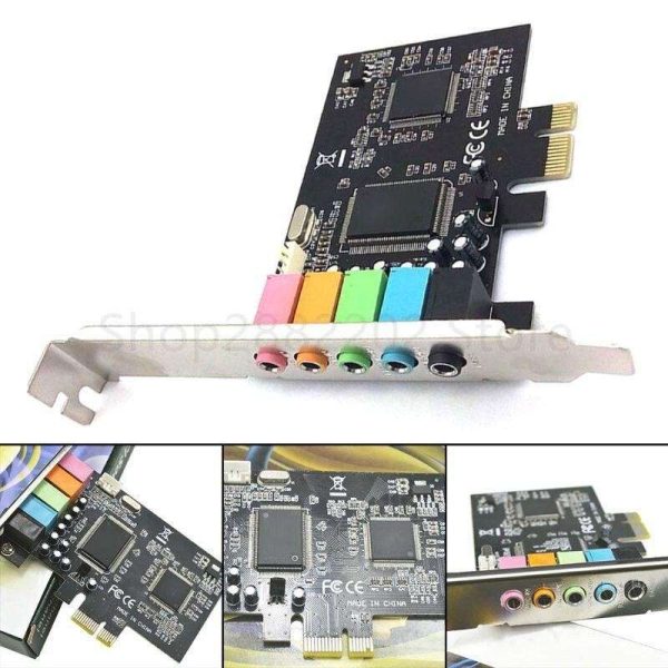 New PCI-E Sound Card 5.1Channels CMI8738 Express Built-in Sound Card for PC Computer Extension Card Random Color