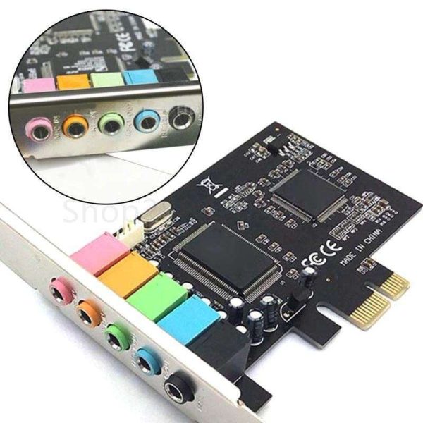 New PCI-E Sound Card 5.1Channels CMI8738 Express Built-in Sound Card for PC Computer Extension Card Random Color