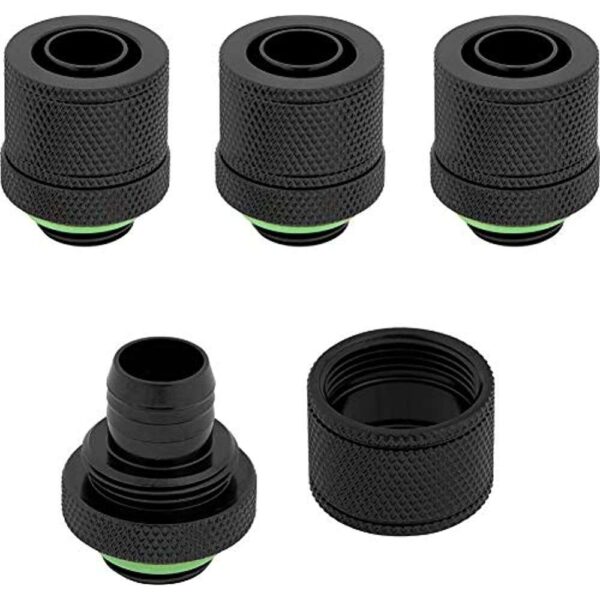 Corsair Hydro X Series XF Compression 10/13mm (3/8" / 1/2") ID/OD Fittings, Black, 4-pack