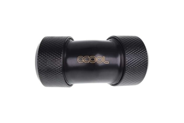 Alphacool Eiszapfen 16mm HardTube Compression Fitting 45° L-connector for Plexi- Brass Tubes - Knurled - Deep Black (17405)