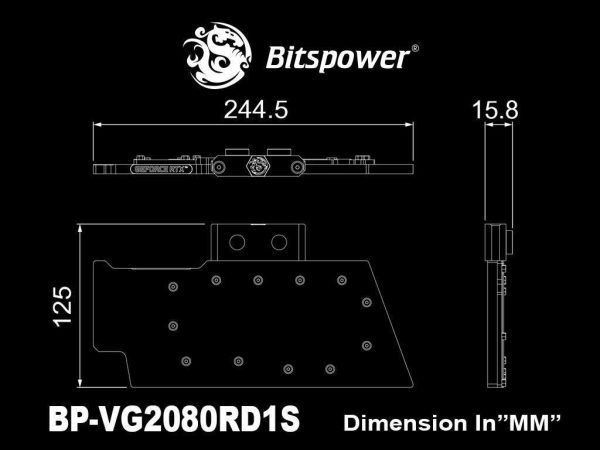 Bitspower 1S VGA Water Block for NVIDIA GeForce RTX 20 Series