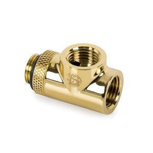 Bitspower T-Block Rotary Fitting, True Brass