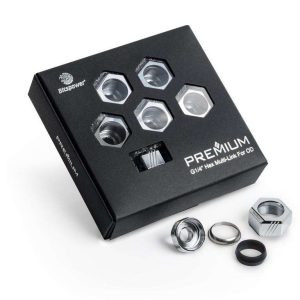 Bitspower Premium G1/4" Hex Multi-Link for 16mm OD Rigid Tubing, Silver Shining, 6-pack