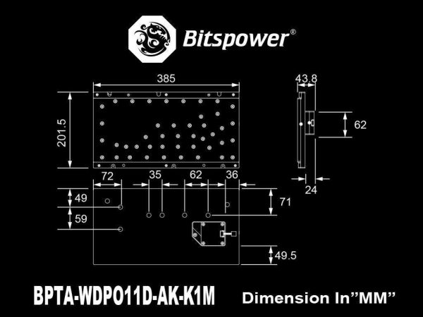 Bitspower Touchaqua Sedna O11D Lite-F for LIAN LI O11 DYNAMIC Series Reservoir and Pump