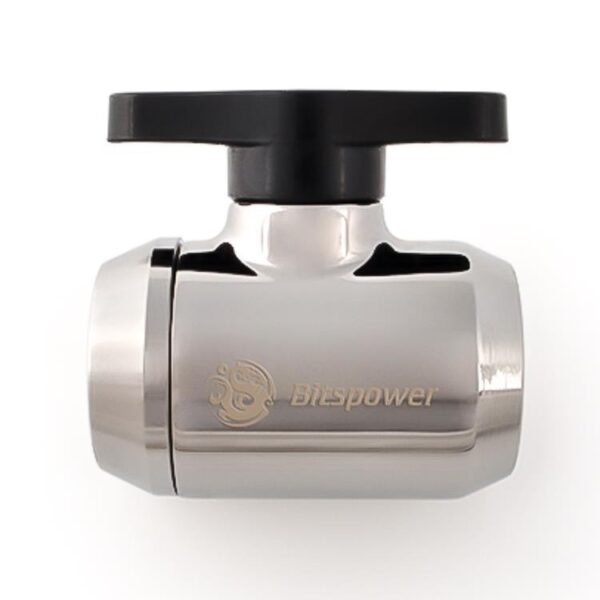 Bitspower G1/4" Mini Valve with Black Handle, Black Sparkle Body