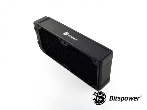 Bitspower Leviathan XF Radiator with Quad G1/4" Ports, 240mm, Black