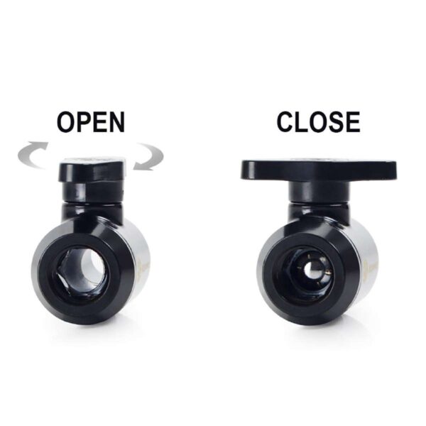 Bitspower Mini Valve with Rotary Inner G1/4" port and Inner G1/4" port, Matte Black