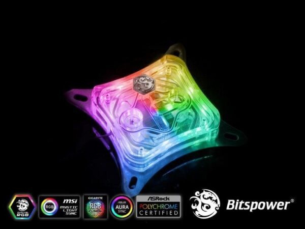 Bitspower CPU Waterblock Summit M, Clear Acrylic Top, Digital RGB, Intel & AMD CPU