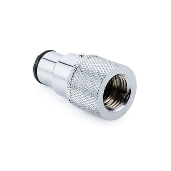 Bitspower Quick Disconnect Male Fitting with G1/4" Female Extender, Silver Shining