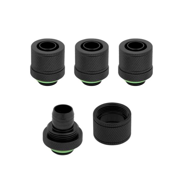 Corsair Hydro X Series XF Compression 10/13mm (3/8" / 1/2") ID/OD Fittings, Black, 4-pack