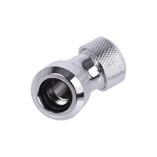 Alphacool Eiszapfen 13mm HardTube Compression Fitting 45° L-connector - Knurled - Chrome (17402)