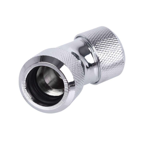 Alphacool Eiszapfen 16mm HardTube Compression Fitting 45° L-connector - Knurled - Chrome (17404)