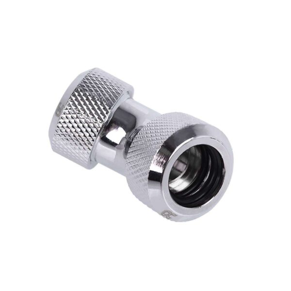 Alphacool Eiszapfen 13mm HardTube Compression Fitting 45° L-connector - Knurled - Chrome (17402)