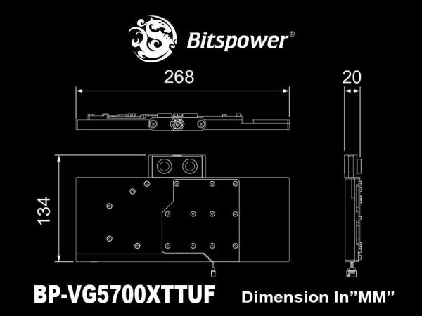 Bitspower Brizo VGA Water Block For ASUS TUF Gaming X3 Radeon RX 5700 XT