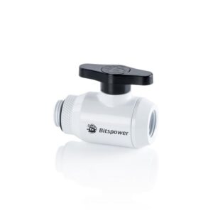 Bitspower Deluxe White Mini Valve Rotary G1/4"& Inner G14"With Black Handle