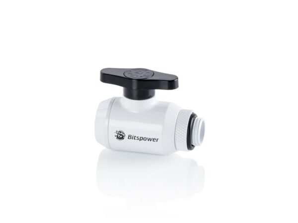 Bitspower Deluxe White Mini Valve Rotary G1/4"& Inner G14"With Black Handle