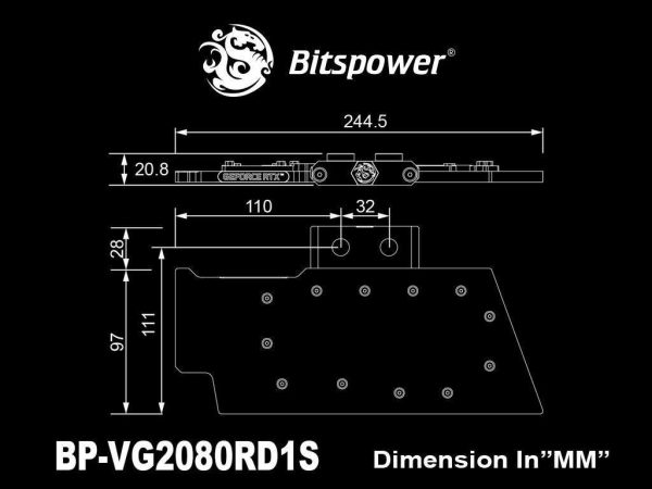 Bitspower 1S VGA Water Block for NVIDIA GeForce RTX 20 Series