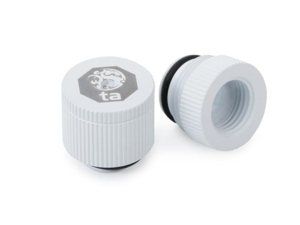 Bitspower Touchaqua Water-exhaust Fitting V2, Deluxe White, 2-pack