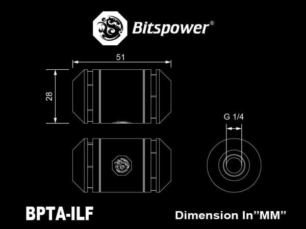 Bitspower Touchaqua In-Line Filter, G1/4" Female to Female Fitting