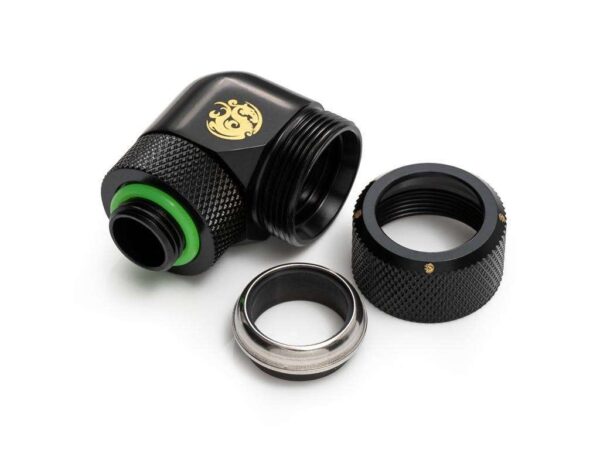 Bitspower Matt Black Advanced Rotary G1/4" 90-Degree Multi-Link Adapter For OD 16MM