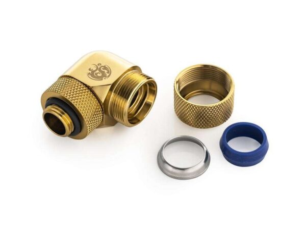 Bitspower True Brass Advanced Rotary G1/4" 90-Degree Multi-Link Adapter For OD 14MM