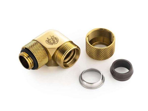 Bitspower True Brass Advanced Rotary G1/4" 90-Degree Multi-Link Adapter For OD 12MM