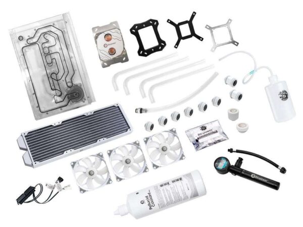 Bitspower TITAN One Mini 2.0 (White)-Included LIAN LI case, Digital Leak Detector, Coolant, Filling Bottle kit, CPU water cooling system(12th/13th/14th Gen Intel CPU, LGA1700, AMD AM4/AM5)